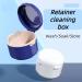 Carry Cover Double Hollow Drain Invisible Braces Storage Box - Orthodontic Retainer & Denture Cleaning Box (White) | International Shipping Available - Buy Online on GoSupps.com