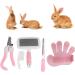 5Pcs Small Animal Grooming Kit with Rabbit Brush and Nail Clippers - Small Pink - Buy Online on GoSupps.com