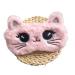 Cute Soft Plush Cat Sleeping Mask for Women Girls Cute Animal Sleep Eye Cover Mask Eye Funny Blindfold Eyeshade for Night Nap Travel (Pink)