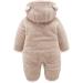 Voopptaw Warm Baby Winter Jumpsuit | Fleece Romper Suits | Cute Bear Snowsuit (Khaki) | 0-12 Months - Buy Online on GoSupps.com