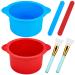 Silicone Wax Warmer Liner  2pcs Non-Stick Silicone Bowl Wax Pot Insert Reusable Replacement with 2pcs Spatulas and 2pcs Brushes Waxing Essentials for 16oz Electric Waxing Kit for Hair Removal