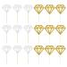 Glitter Diamond Cupcake Toppers for Bridal Shower Engagement Wedding Party Birthday for Donuts Diamond Donut Picks Cake Decorations (Silver + Gold) 60 Pcs wedding cupcake topper