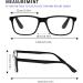 Kerecsen 5 Pack Reading Glasses for Men & Women - Fashion Eyeglasses with Spring Hinges - Black - 2.0x Magnification - Buy Online on GoSupps.com