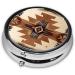 Mini Travel Metal Pill Box - 2.0x2.0x0.7 in Native American Patterns - Perfect Organizer for Purse & Pocket | International Shipping Available - Buy Online on GoSupps.com