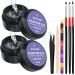 Rhinestones Glue for Nails, 10ml x2 Nail Glue for Stones and Gems Long Lasting Adhesive Super Strong Jewlery Nail Art Glue 3Pcs Nail Brushes, Wax Pencils, Stick& Picking Tweezers (UV/LED Cure Needed)