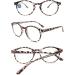Koosufa Anti Blue Light Reading Glasses | Spring Hinge Round Design for Men & Women | Multi-Power Options 1.0 to 4.0 | Stylish Leopard Print - Buy Online on GoSupps.com