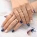 Bohend Blue Pearl Square Press-On Nails - 24 pcs Heart Shiny Fake Nails for Women & Girls - International Shipping Available - Buy Online on GoSupps.com