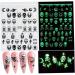 Halloween Nail Art Stickers Glow in The Dark Nail Decals 3D Self-Adhesive Fluorescent Nail Stickers Skull Spider Witch Ghost Pumpkin Bat Snake Nail Design for Women and Girls DIY Acrylic Nail - Buy Online on GoSupps.com