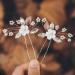 Flower Bride Wedding Hair Pins - Pearl & Crystal Hair Accessories (Pack of 2) - Rose Gold - Buy Online on GoSupps.com