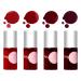 4 Pcs Fruit Lip Stain Set  Vivid Watery Lip Tint Lip Gloss  Plump Velvet Lip Tint Stain  Natural Matte Liquid Lipstick for Lips Cheek Eye  Non-Stick Cup Mini Tinted Lip Long lasting Waterproof (4 Colors)