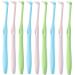 Euduq 9 pieces Tuft toothbrush inserted steering brush fracted brush individually packaged toothbrush soft tubular tissue brush small trim toothbrush for braces and tooth gap Detailed cleaning