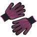 LEEQ 2 Pieces Heat Resistant Gloves Silicone Non-Slip Gloves for Hair Styling Curling Iron Fit All Hand Sizes (Rose red Silicone dots) - Buy Online on GoSupps.com