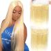 QTHAIR 12A Russian Blonde #613 Transparent Color Lace Frontal 100% Russian Blonde Body Wave Human Hair Full Lace Frontal for Black Women(10", #613 Honey Blonde Straight Frontal,130% Density) Pre Plucked Natural Hair Line w…