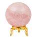 PYOR Rose Quartz Sphere Gem Ball Crystal Sphere Crystal Ball with Stand Meditation Balls Feng Shui Supplies Wealth Stones and Crystals Decorative Balls for Table