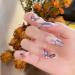 Black Purple Gradient Butterfly False Nails Sticker False Nails Acrylic Fake Nails Full Cover Nails Tips Artificial Finger Manicure for Women and Girls - Buy Online on GoSupps.com
