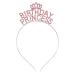 YARIEW Birthday Crown for Women Girls Birthday Princess Headband Rhinestone Alloy Birthday Crown Birthday Girl Headband Tiara Happy Birthday Princess Crown Happy Birthday Party Decorations Pink