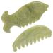 Plafope 2 pieces Jade Kamm Jade Gua Sha Combs Face Jade Massage Devices Massage Guasha Combs Scratch Mass Tools Scalp Mass Cam Scale massage tools