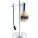 Sichler Men's care razor plane set: stainless steel shaving set with brush and stand compatible with gilette-blades (razor plane stainless steel razor plane set men shaving brush))