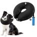 NASJAC inflatable hinge dog & cat adjustable soft and comfortable dog collar leak protection with quick lock prevent pets from touching wounds and licking m+ black after the operation