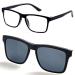 Reading aid with sun clip black 1.5-3.5 diopters men's glasses visual aid sun protection sunglasses black 2 diopters