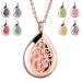 Rose Gold Aromatherapy Essential Oil Diffuser Necklace Stainless Steel Pendant Perfume Locket Women Jewelry for Mom/Women