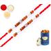 Ghasitaram Gifts Rakhi for Brother Rakhis Online - Set of 2-6332 Fancy Thread Rakhis with 100 GMS of Dryfruits Mix Can 2 Rakhi with 100 gms of Dryfruits Mix Can