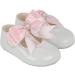 Baypods Baby Girls Soft Sole Pre Walker Shoes with Diamante Bow - White Pink | Made in England | 0 UK Child - Buy Online on GoSupps.com