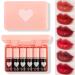 Alisesun 6 Colors Lip Tint Stain Set, Korean Plumping Lip Gloss Watery Lip Stain, Multi-use for Mini Liquid Lipstick & Cheek Tint, Non-Sticky, Long Lasting Vivid Color