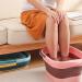 Rongweiwang Foldable Foot Bath Massage Bucket - Easy to Clean Wearable TPE Design for Home or Travel - Light Blue - Buy Online on GoSupps.com