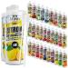C.P.Sports beverage syrup for mineral drink i syrup sugar-free for vital drink lemon with vitamins i beverage concentrate for mixing with water for sports drink I 2 liter + 2 pump dispenser 1 L (2 Pack)