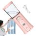 Portable Face Steamer | Handheld Nano Mister Rechargeable Cool Mist Sprayer with Colorful Light Handheld Rechargeable Cool Mist Sprayer for Face Hydrating Pink