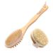 Shower Brush, Body Brush, Body Scrubbers for Wet or Dry Brushing, Back Brush with Natural Bristles, Exfoliating for Soft Glowing Skin Improve Blood Circulation(1 Long Handle and 1 Round Bath Brush)