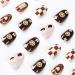 Spring Floral Almond Shape French Fake Nails Kit - 24 Pcs Glossy Full Cover Acrylic False Nails for Daily Wear - Buy Online on GoSupps.com