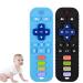 Bite ring for babies remote control biting toys for 3-12 months baby bite tube baby soft food silicone bite toy bite ring for babies from nom remote control bite rings made of dental aid (black+blue)