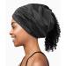 Large Satin Bonnet Sleep Cap for Curly Hair  Frizzy Hair Women and Men Black Medium M-Black