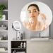 LED Lighted Makeup Mirror with 3 Light Colors | Adjustable Brightness | USB Rechargeable | Double Sided Magnifying Cosmetic Mirror - Buy Online on GoSupps.com