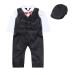 AmzBarley Baby Boys Gentlemans Outfit Suit Kids Long/Short Sleeve Dress Shirt Pants Vest Bowtie Tuxedo Rompers Childs Birthday Evening Holiday Party Black 103 3-6 Months