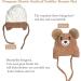 Cute Bear Kids Winter Hat | Ear Flaps, Dual Pom-Pom | Toddler Fleece Lined Earflap Cap - Khaki - Buy Online on GoSupps.com