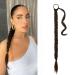 BARSDAR 76cm long braided ponytail extension rubber just wrapped braid hair extensions ponytail DIY natural soft synthetic hair part for women 76cm (pack of 1) 4/30# dark brown mixture AUBurn Evenly