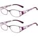 Sangaime reading glasses women men anti blue light reading glasses computer reading glasses with pattern reading aid (purple 1.5 multiplier_x) purple 1.5 x