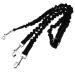 3-part dog leash prevents knotting and tangling with elastic band black ...