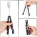 2 Pcs Tactical Stainless Steel Butterfly Fork and Spoon Set - Perfect for Travel, Camping, Hunting, BBQ - Black Color - Buy Online on GoSupps.com