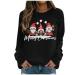 Women's Christmas Sweatshirts Cute Snowman Penguin Print O-Neck Raglan Top Shirt Pullover Comfy Warm Xmas Jumper Winter Long Sleeve Tops Loose Tunic Top Sweaters Z31-black XL