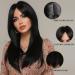 Esmee Long Straight Black Wig for Women - 24 Inches Synthetic Layered Brunette Hair with Fringe for Daily Party & Cosplay Use - Buy Online on GoSupps.com