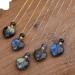 Elegant Heart Stone Essential Oil Pendant Necklace - Roses Amethysts Quartz & Labradorite - Perfect Jewelry Gift for Women - Buy Online on GoSupps.com