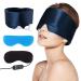 100% Silk Eye Mask 3 in 1 Eye Mask for Sleeping with Heated & Cold Therapy Sleeping Eye Mask with Adjustable Strap for Dry Eyes Dark Circles MGD and Puffy Eyes-Navy Blue