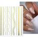 Gold Lines Nail Art Stickers - 10 Sheets Geometric Stripe Decals for French Manicure - Buy Online on GoSupps.com