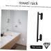jojofuny Black Washcloths Single Bar Hand Rail for Coat Mounted Kitchen Bathroom Bath Rack Towel Racks Stainless Required Black 40X7cm - Buy Online on GoSupps.com