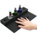Beautyflier Soft Silicone Nail Polish Bottle Holder Nail Polish Organizer Nail Station for Salon Home DIY Manicure Tools Nail Art (Black)