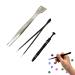 LIANCHEN 3 Pieces Stainless Steel Tweezers Kit Tweezers Tip Jewellery Pick Up Tool Multifunctional Tweezers Jewellery Pick Up Tool for Nail Art Jewellery Making DIY Small Objects